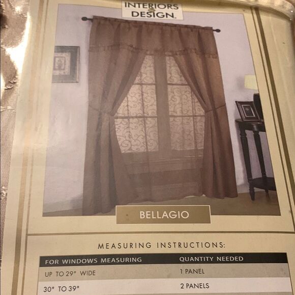 Luxurious Bellagio Curtains with Intricate Design all on One Rod NWT - Picture 5 of 8